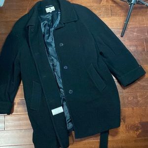 Mens black lambs wool and cashmere blend jacket